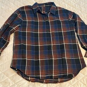 Women's Plaid Button Down Shirt - Blue and Red